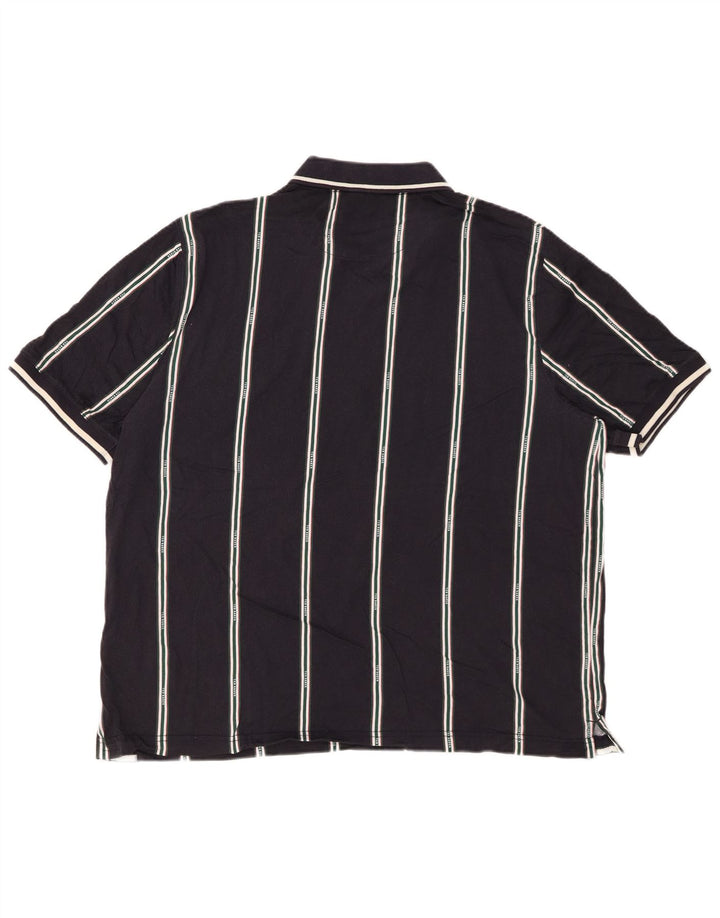 TED BAKER Poloshirt med almindelig lynlås til mænd størrelse 6 2XL Marineblå stribet