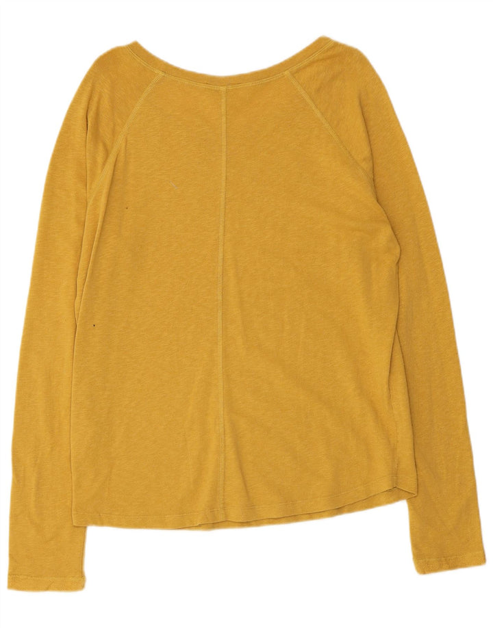 Woolrich Dame Oversized Top Langærmet UK 10 Lille Gul Bomuld