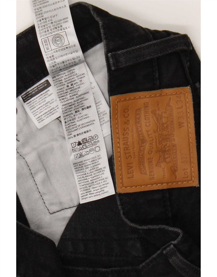 Levi's Herre 527 Bootcut Jeans W33 L34 Sort bomuld