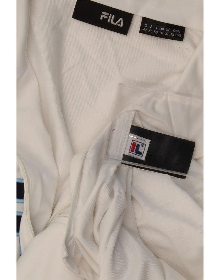 Fila Dame Grafisk Træningsdragt Top Jacket UK 16 Large White