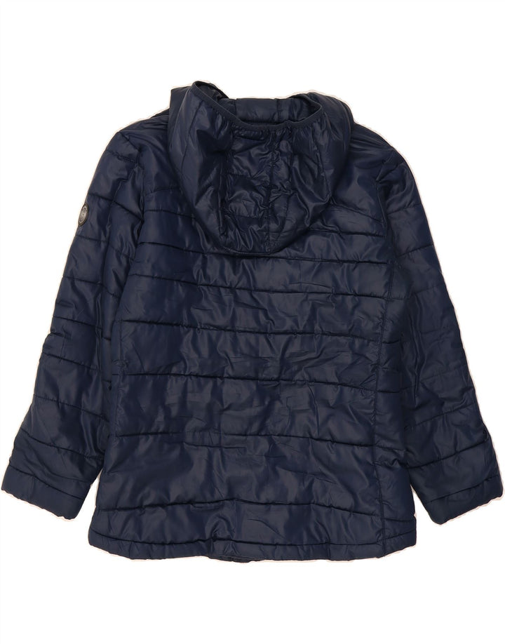 DIADORA Womens Hooded Padded Jacket UK 18 XL Navy Blue Polyester Vintage Diadora and Second-Hand Diadora from Messina Hembry 
