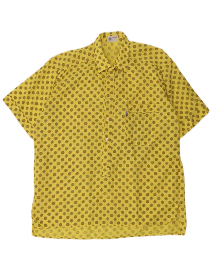 COLMAR Mens Abstract Pattern Short Sleeve Pullover Shirt Medium Yellow