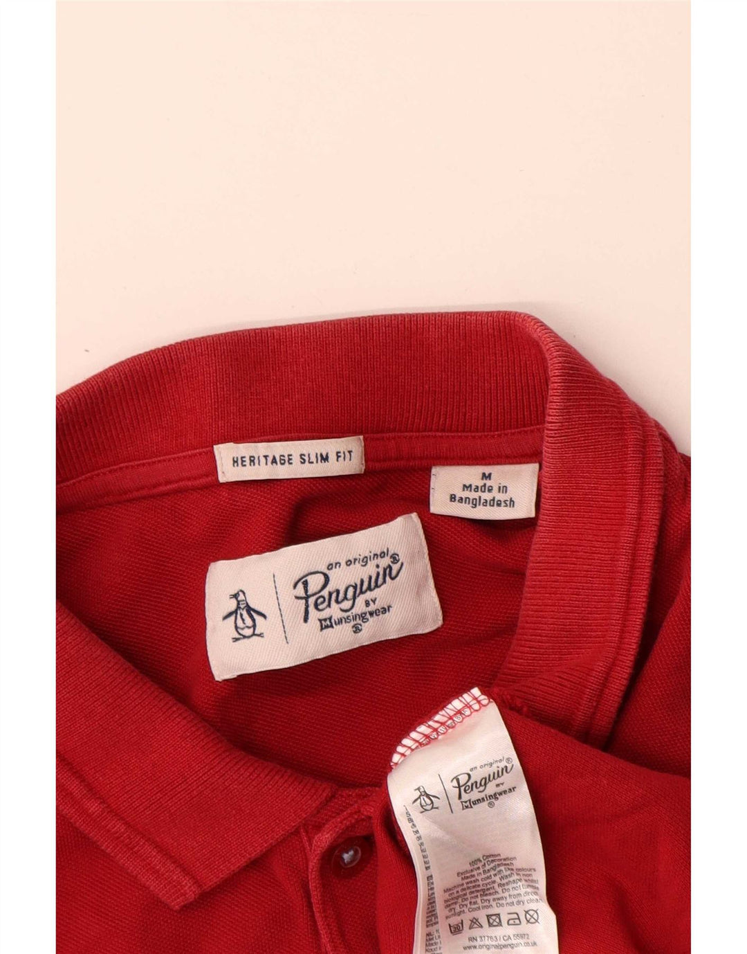 Penguin Heritage Slim Fit Polo Shirt Medium Rød Bomuld