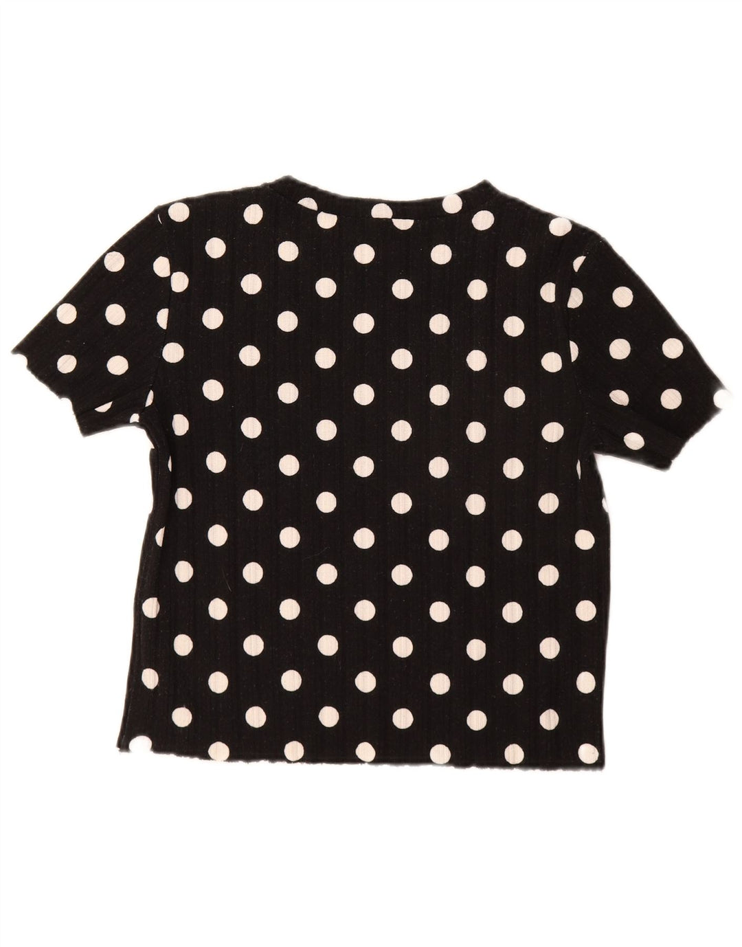 Zara Dame T-Shirt Top UK 14 Large Black Polka Dot