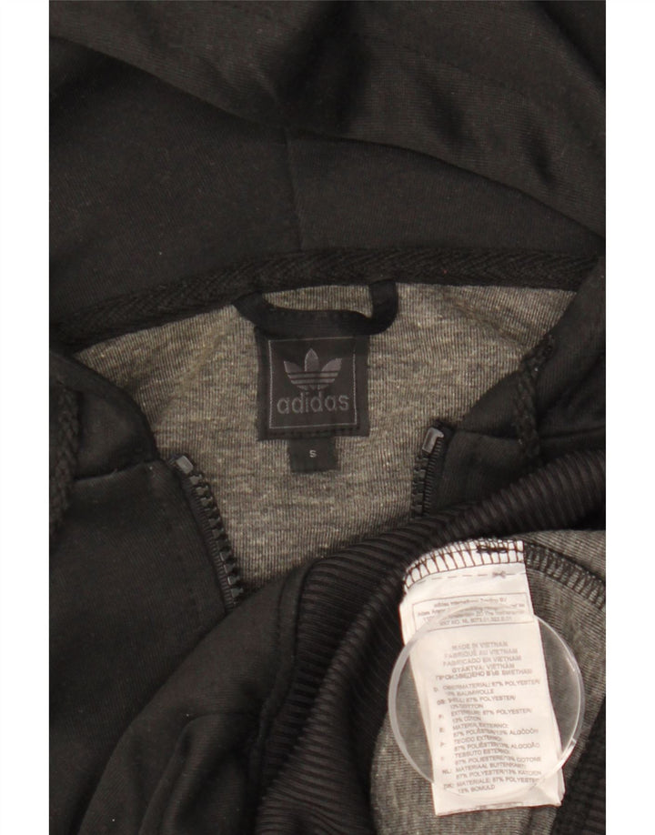 Adidas Dame Grafisk Hættetrøje Sweater UK 10 Lille Sort Polyester