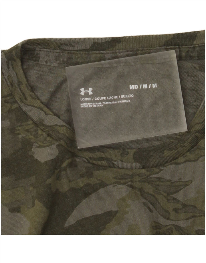 Under Armour Herre T-Shirt Top Medium Grøn Camouflage