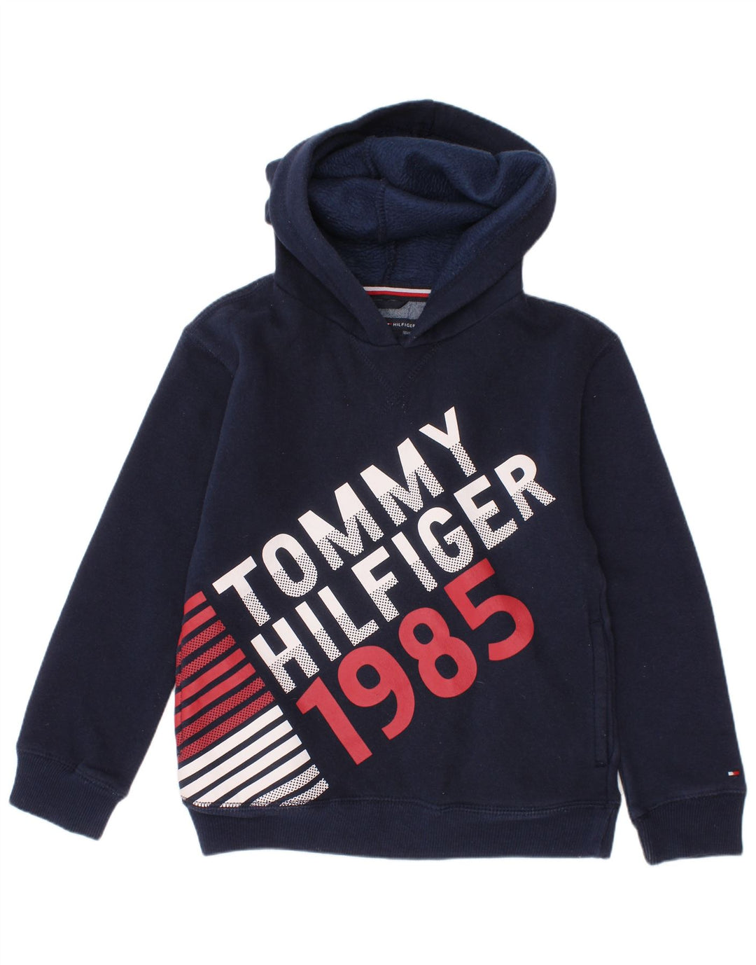 TOMMY HILFIGER Grafisk hættetrøje til drenge 5-6 år marineblå bomuld