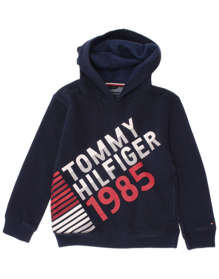 TOMMY HILFIGER Grafisk hættetrøje til drenge 5-6 år marineblå bomuld