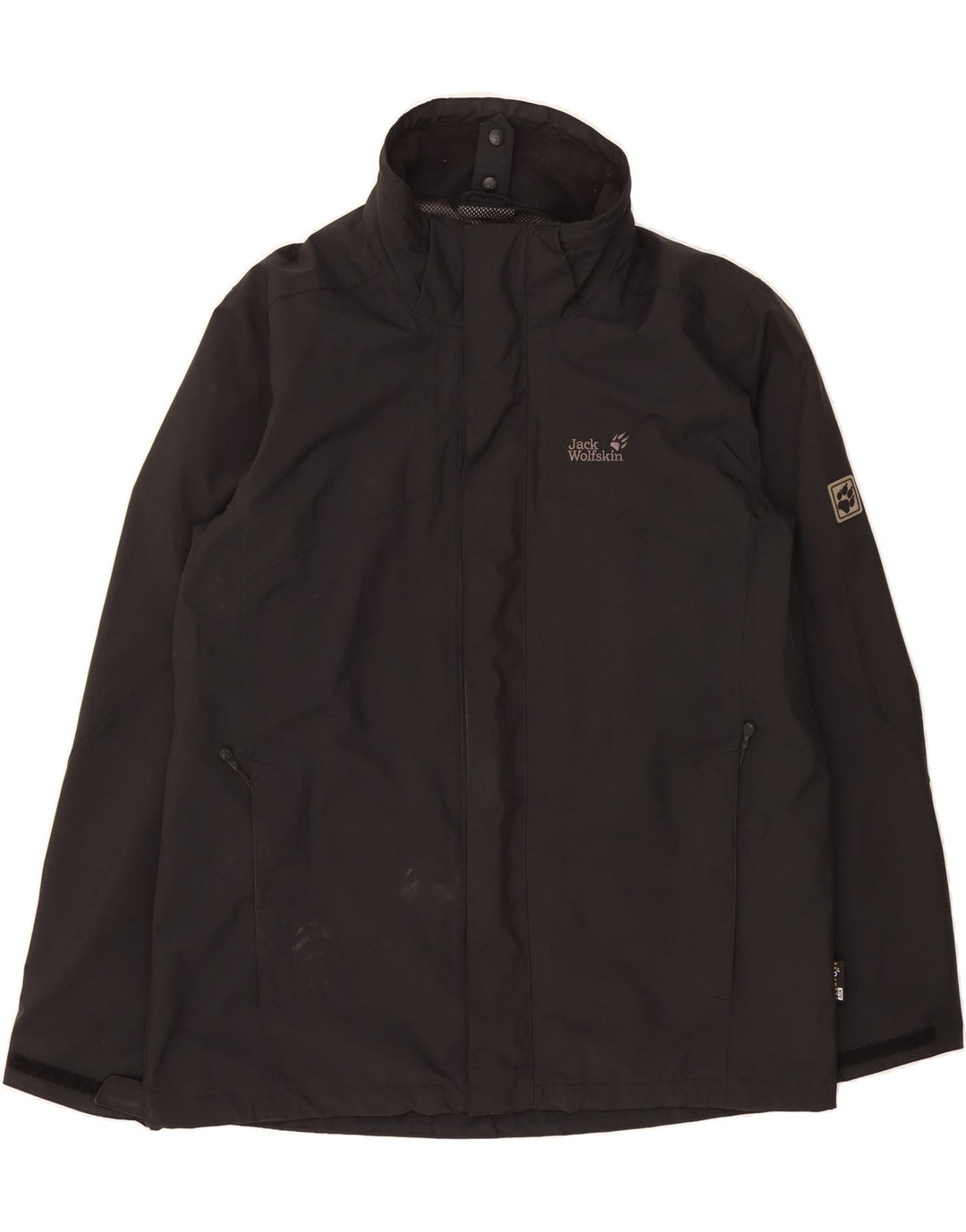 JACK WOLFSKIN Womens Rain Jacket UK 44/48 XL Black Polyester Vintage Jack Wolfskin and Second-Hand Jack Wolfskin from Messina Hembry 