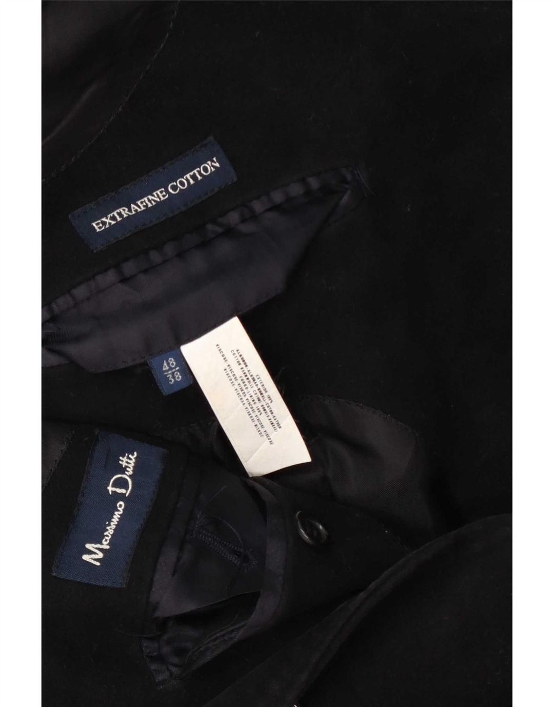 Massimo Dutti Herre Overfrakke EU 48 Medium Sort Bomuld