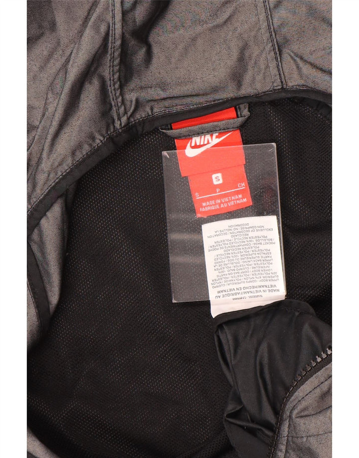 Nike Regnjakke med hætte til kvinder UK 10 Small Grey Colourblock Nylon