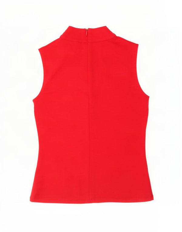 Karen Millen Damebluse Top UK 10 Lille rød viskose