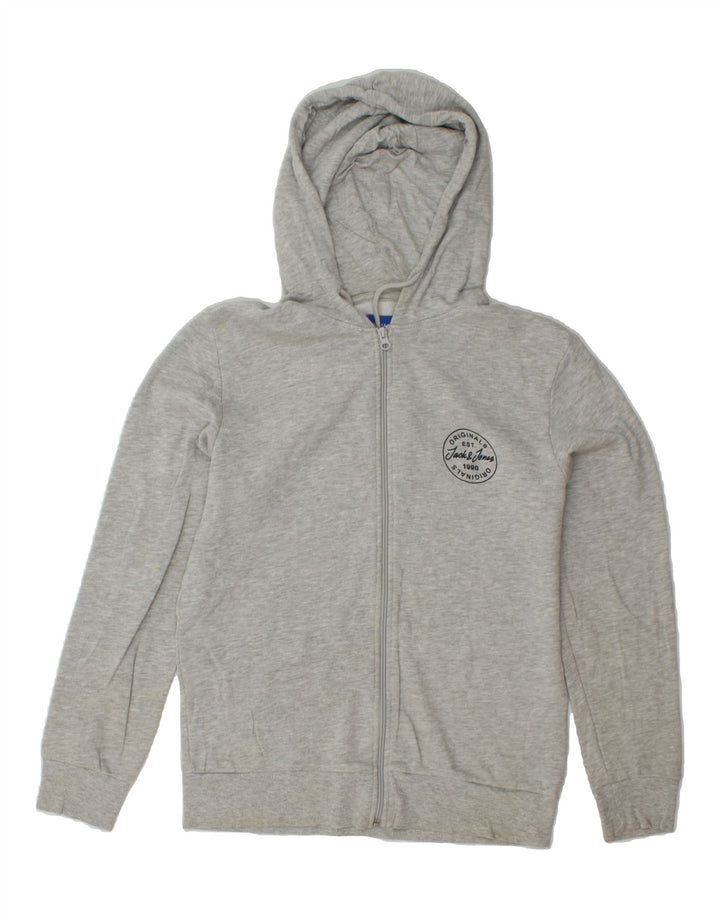 JACK & JONES Mens Zip Hoodie Sweater Medium Grey Cotton Vintage Jack & Jones and Second-Hand Jack & Jones from Messina Hembry 