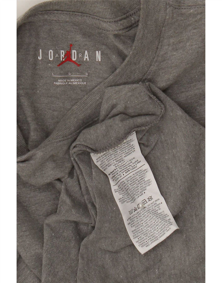 Jordan Herre Grafisk T-Shirt Top Stor Grå Bomuld