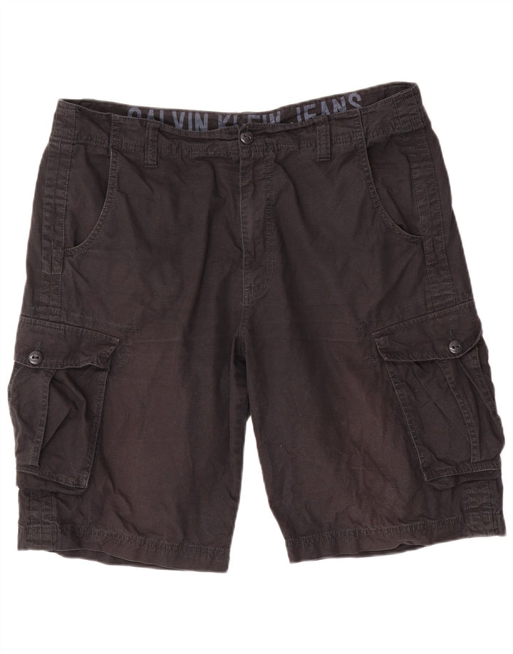 CALVIN KLEIN Herre Cargo Shorts W36 Large Black Bomuld