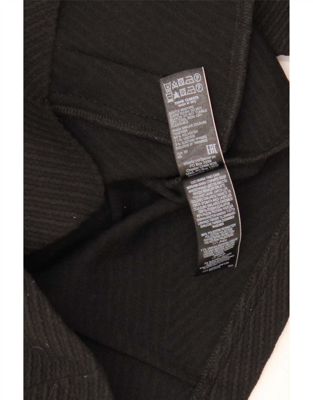 Marks & Spencer Dame Crop Full Zip Blazer Jacket UK 14 Medium Black