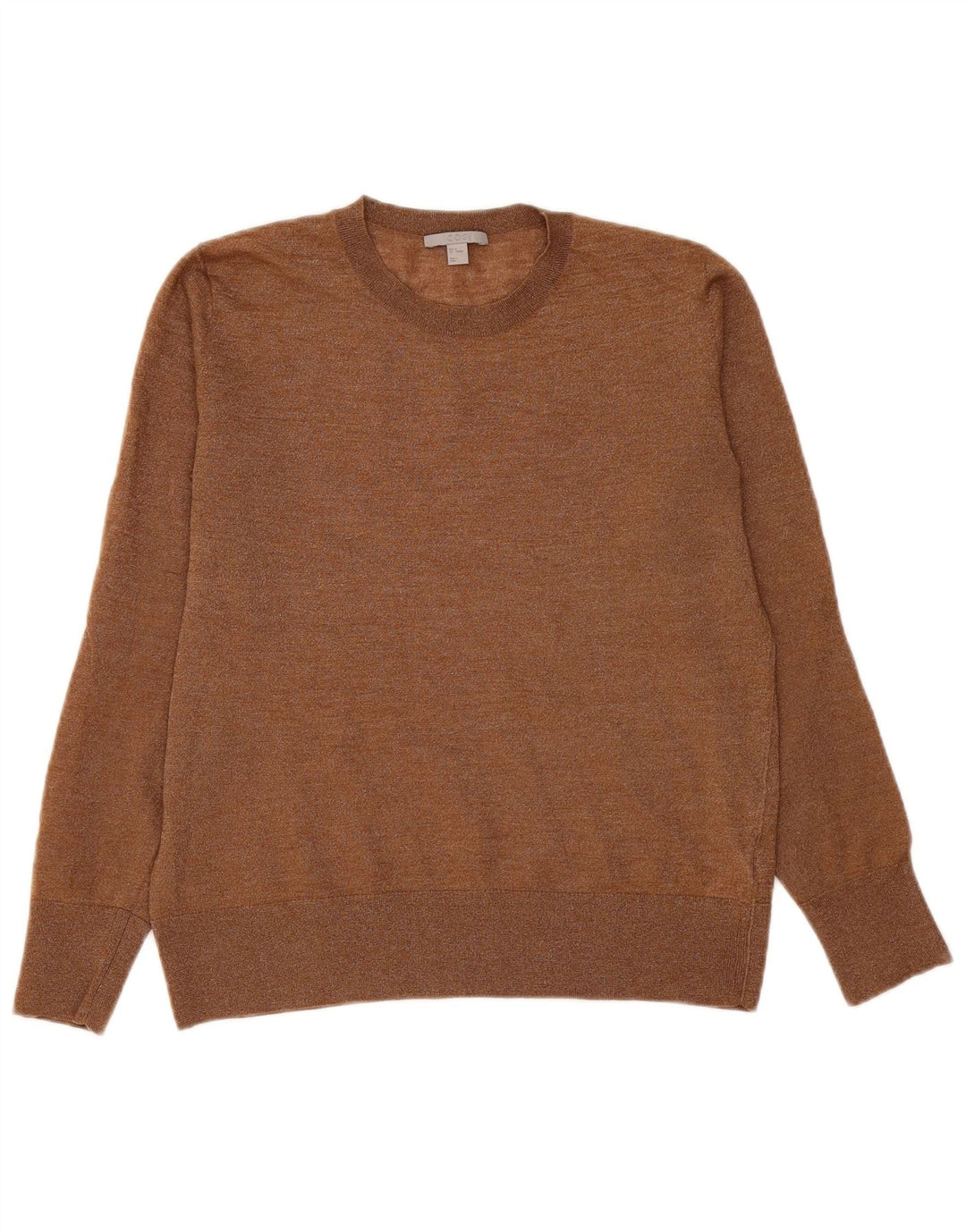 Cos Dame sweater med rund hals, UK 14 Medium Brown Flecked Wool