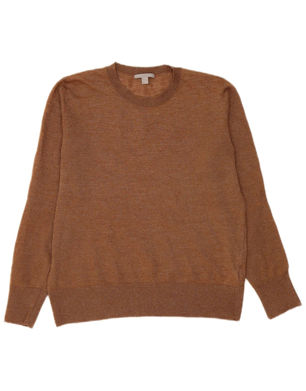 Cos Dame sweater med rund hals, UK 14 Medium Brown Flecked Wool