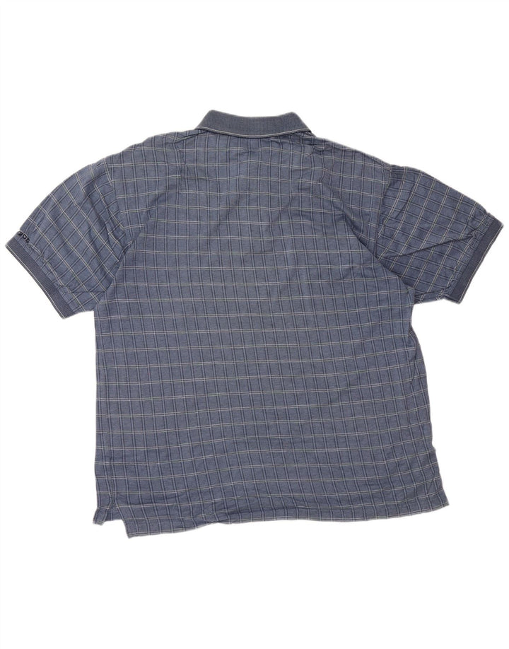 IZOD Poloskjorte til mænd, stor blå ternet bomuld