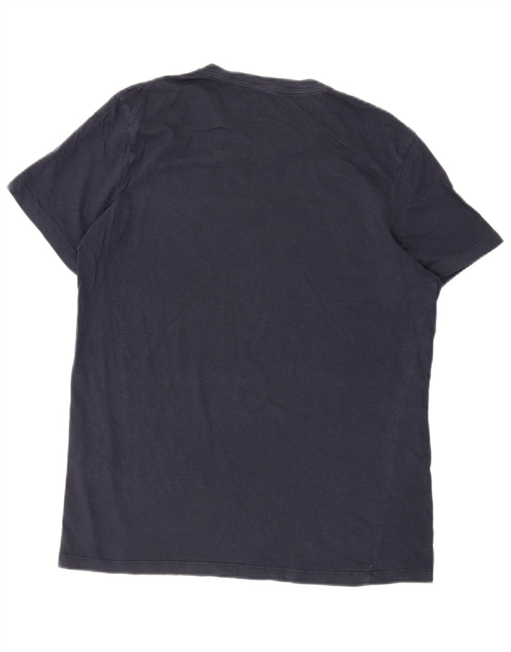 JACK & JONES Herre T-shirt Top Stor marineblå bomuld