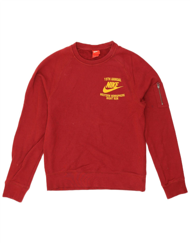 Nike grafisk sweatshirt til mænd, lille Bourgogne bomuld