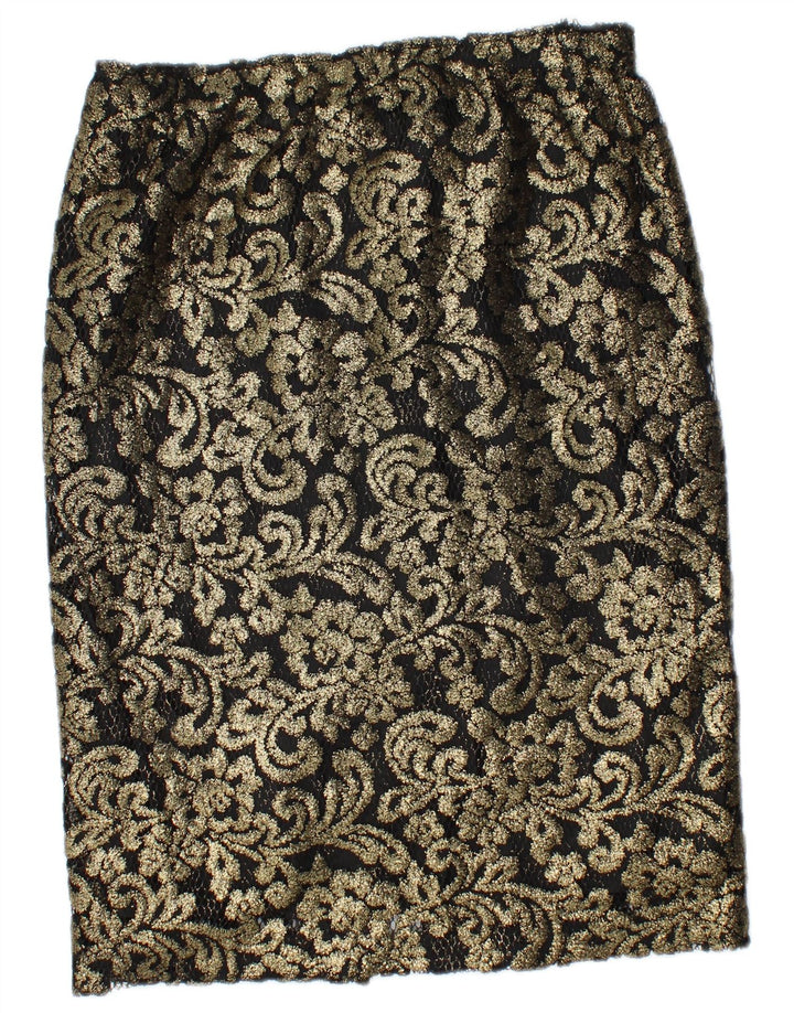 Vintage blyantnederdel til kvinder W30 Medium Gold Paisley