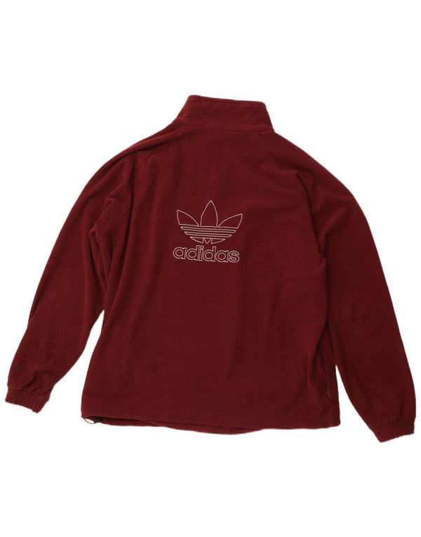 ADIDAS Herre grafisk lynlås-hals fleecetrøje XL Burgundy Polyester