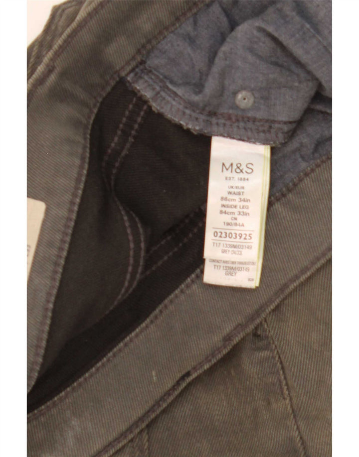 Marks & Spencer Herre Slim Jeans W34 L33 Grå Bomuld