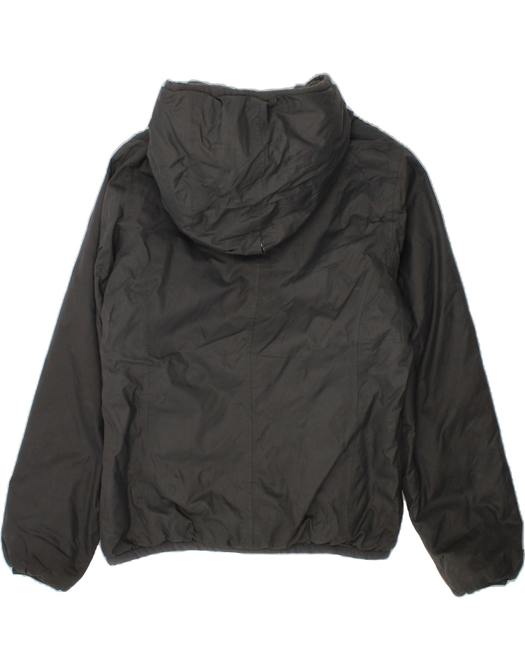 K-WAY Girls Hooded Windbreaker Jacket 11-12 Years Grey Polyamide Vintage K-Way and Second-Hand K-Way from Messina Hembry 
