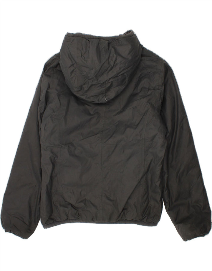K-WAY Girls Hooded Windbreaker Jacket 11-12 Years Grey Polyamide Vintage K-Way and Second-Hand K-Way from Messina Hembry 