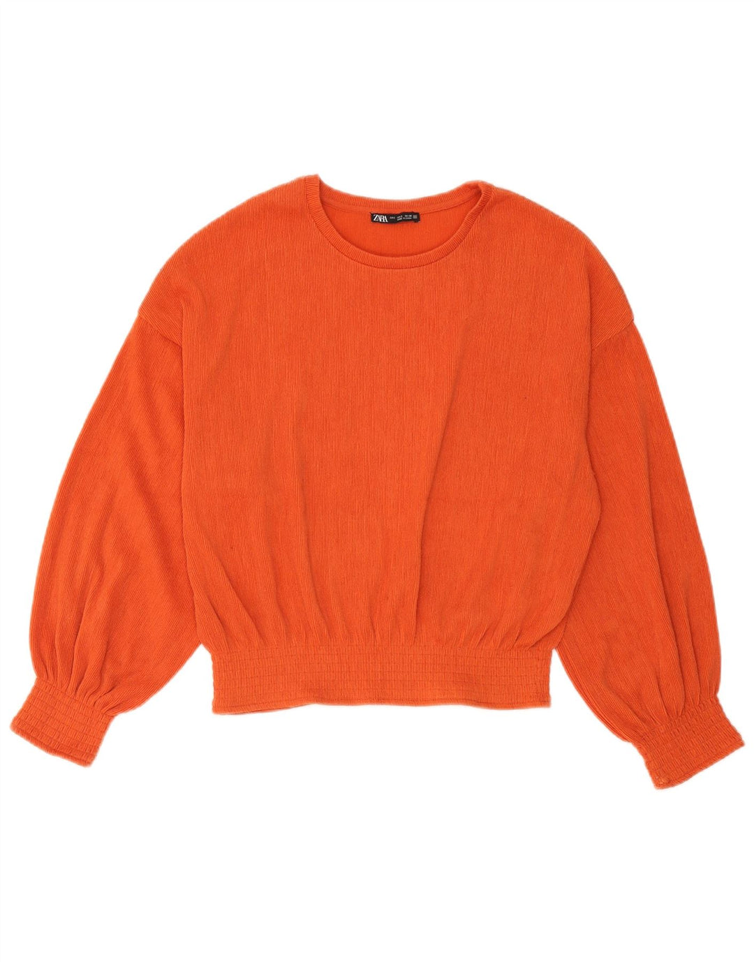 Zara Dame Oversized Bluse Top UK 10 Small Orange Polyester