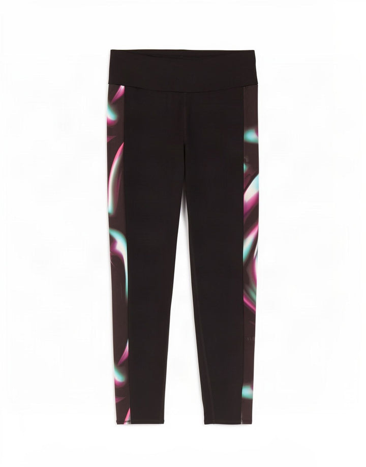 Marks & Spencer Womens Leggings UK 18 XL Black Tie Dye Polyester