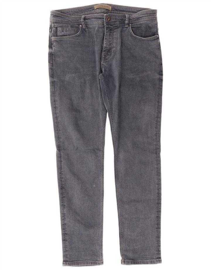 ZARA Herre Slim Jeans EU 44 Large W34 L30 Blå Bomuld