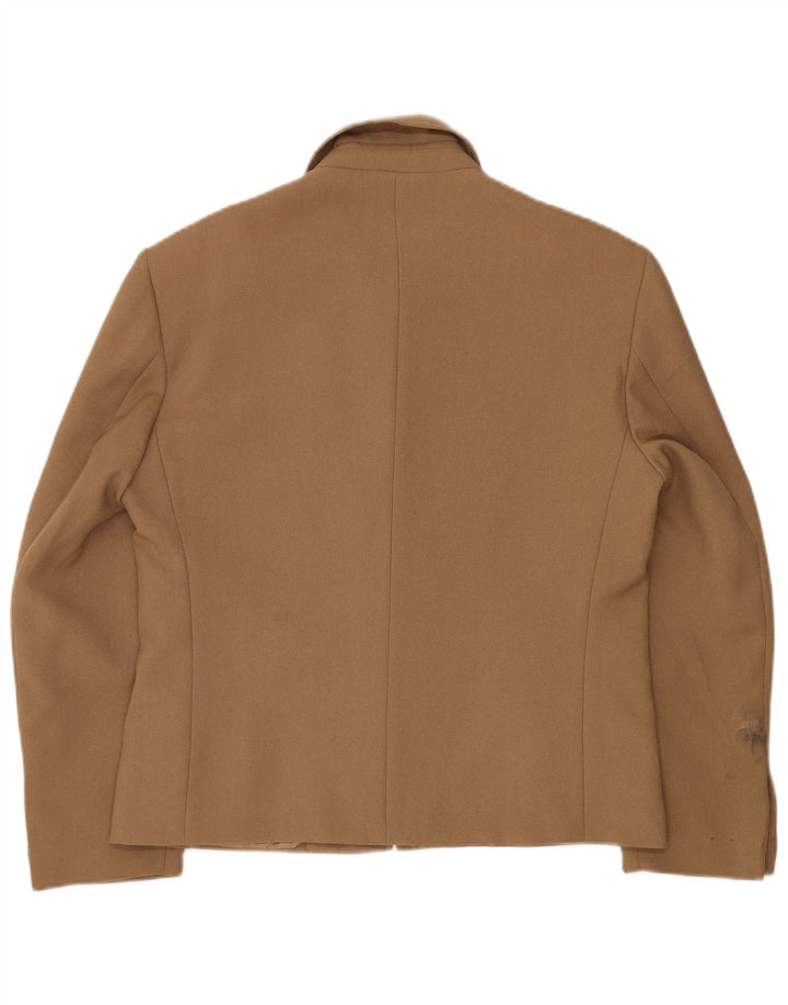 VINTAGE Dame Blazer Jacket IT 48 XL Brun Polyester
