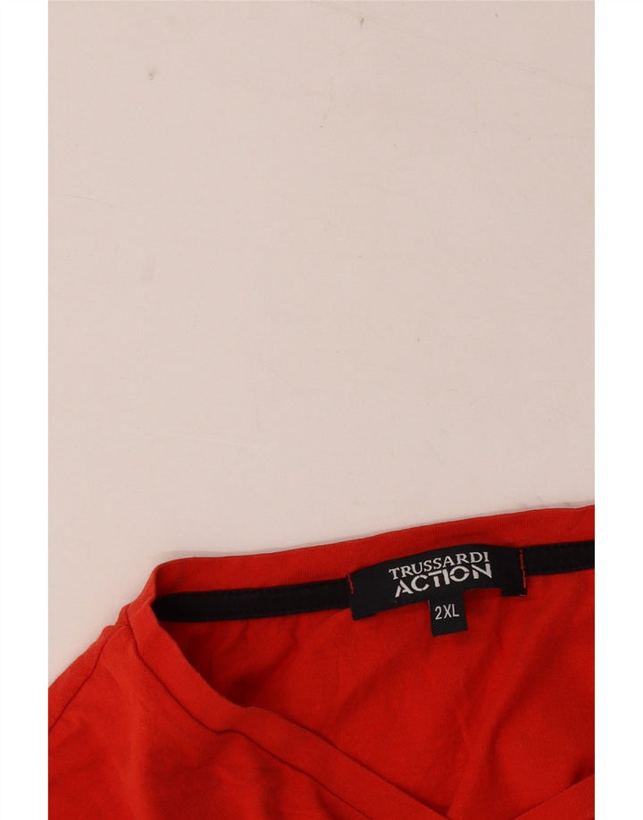 Trussardi Herre Grafisk T-Shirt Top 2XL Rød