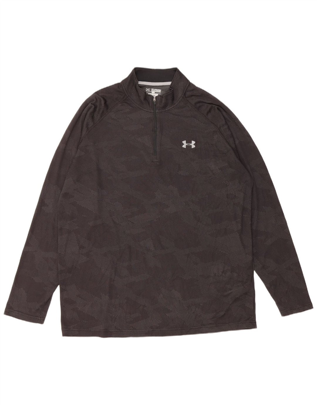 UNDER ARMOUR Herre Heat Gear Pullover Træningsdragt Top 2XL Sort Camouflage
