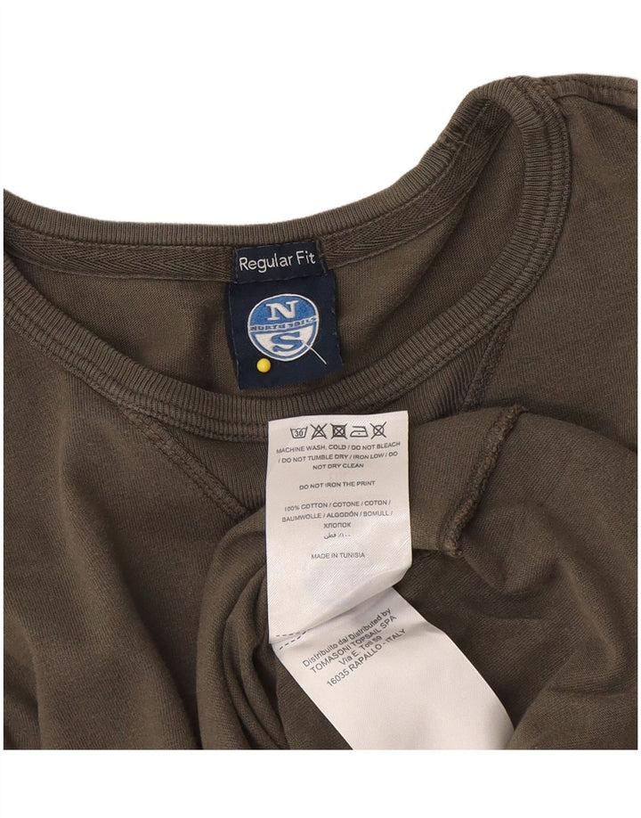 North Sails Herre Regular Fit Grafisk Top Langærmet Medium Khaki Bomuld