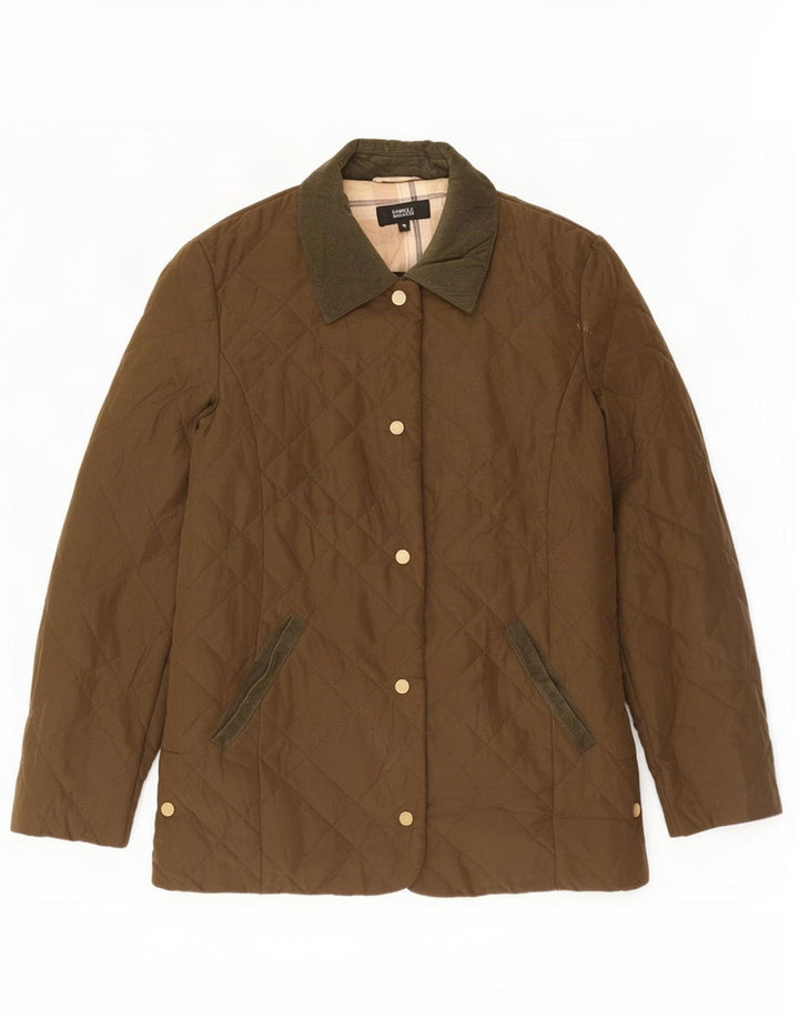 Marks & Spencer Quiltet jakke til kvinder UK 12 Medium Khaki Polyester