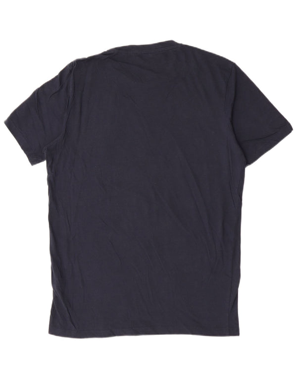 Jack & Jones Mens Graphic T-Shirt Top Large Navy Blue Cotton