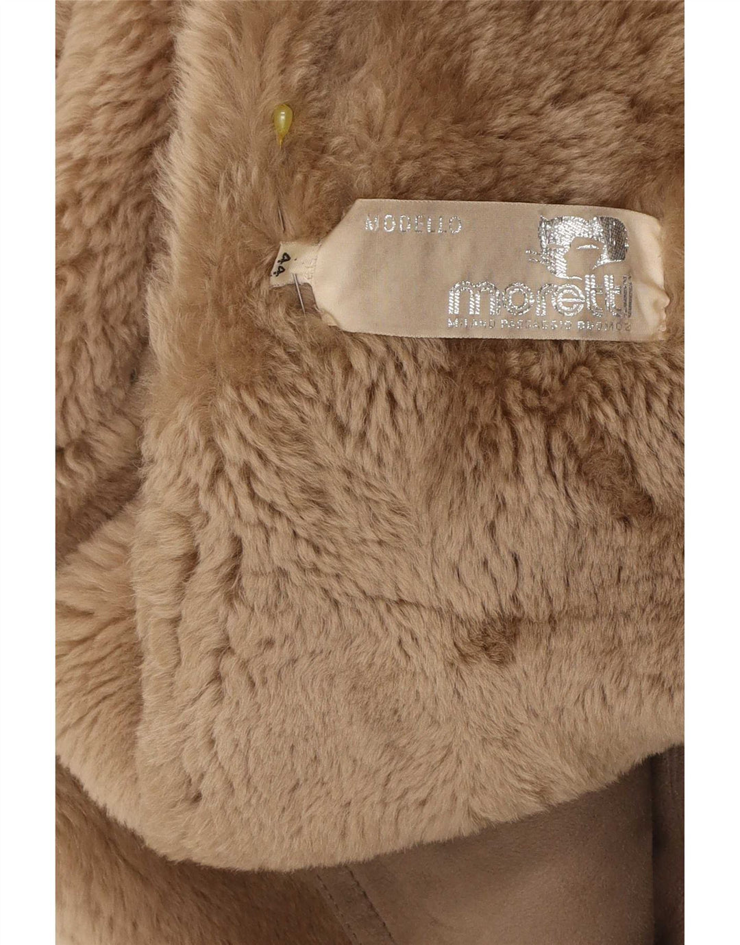 Vintage Dame Loose Fit Shearling Coat IT 44 Medium Brown Classic