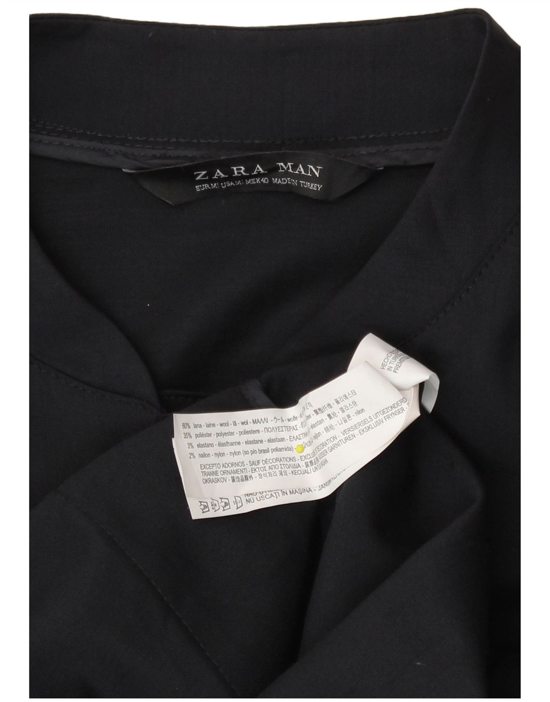 Zara Herre Bomber Jacket UK 38 Medium Navy Blue Wool