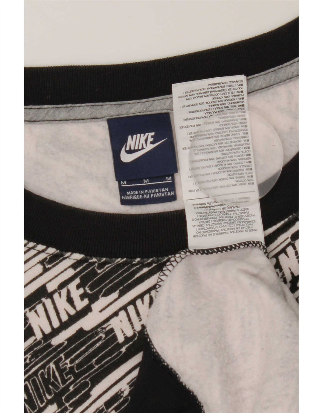 Nike Dame Grafisk Sweatshirt Jumper UK 14 Medium Sort Bomuld
