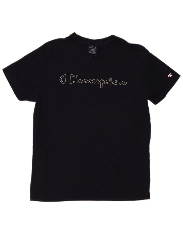 CHAMPION Herre grafisk T-shirt Top Stor marineblå bomuld