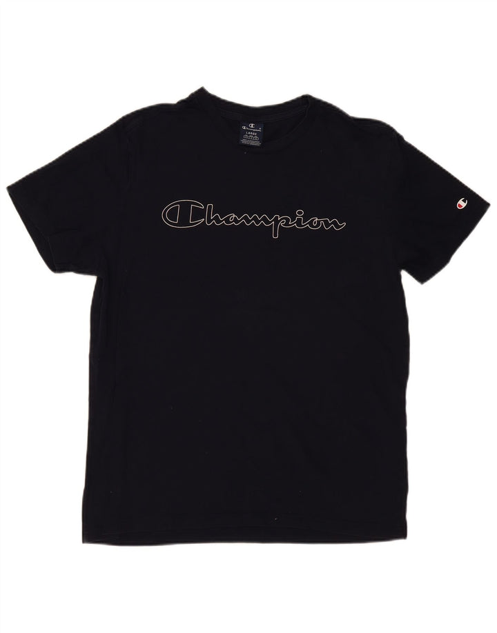 CHAMPION Herre grafisk T-shirt Top Stor marineblå bomuld