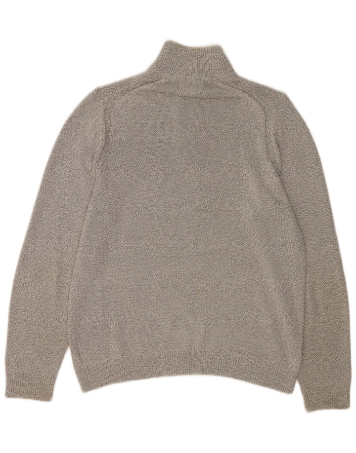 Marks & Spencer Herre sweater med lynlåshals, stor grå bomuld