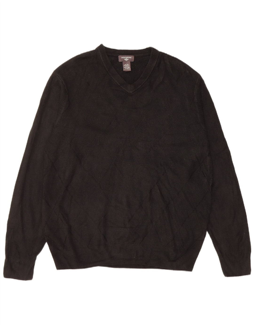 Dockers Herre V-hals sweater XL Sort Akryl