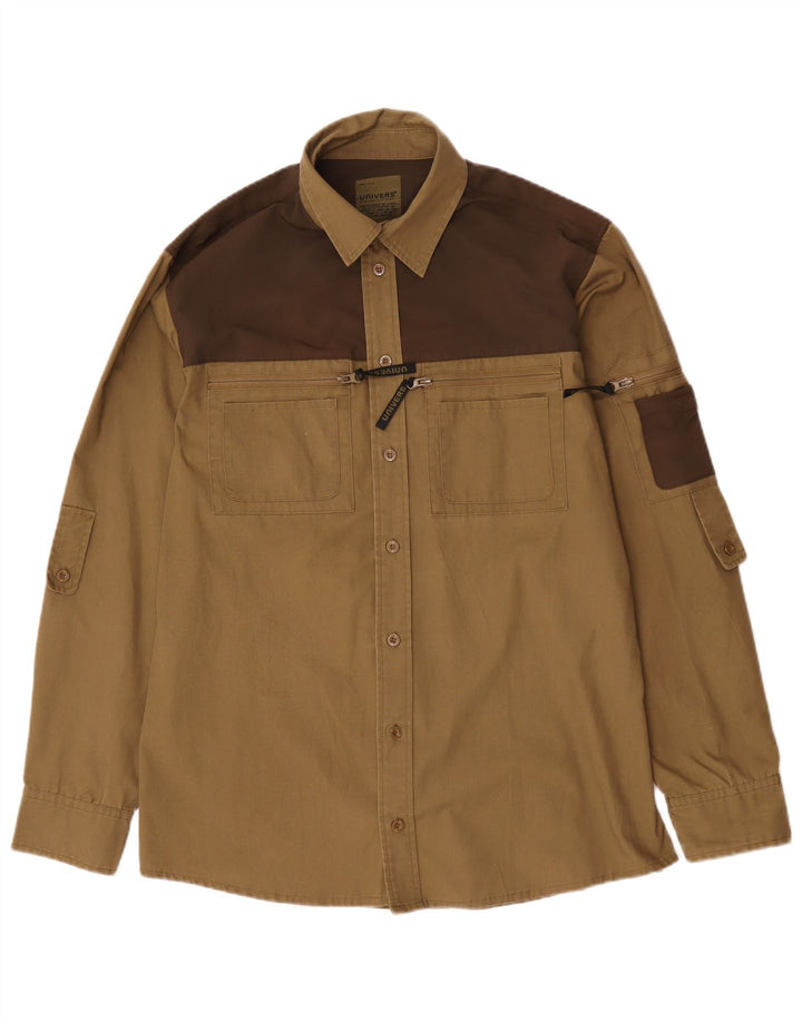 Univers Herreskjorte 2XL Brun Colourblock Polyester