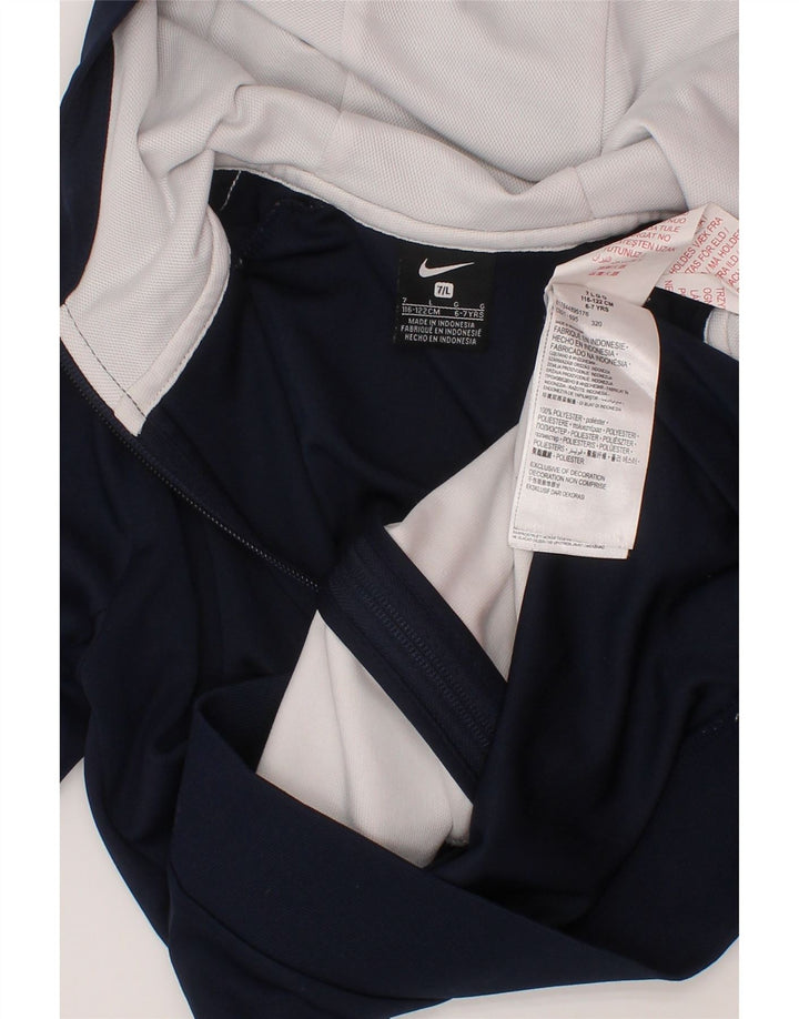 NIKE hættetrøje med lynlås til drenge 6-7 år Stor marineblå farveblok