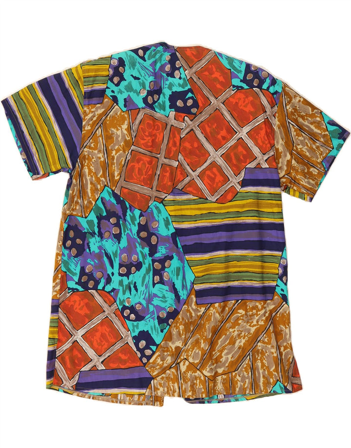 VINTAGE Womens Abstract Pattern Shirt Blouse UK 16 Large Multicoloured Vintage Vintage and Second-Hand Vintage from Messina Hembry 
