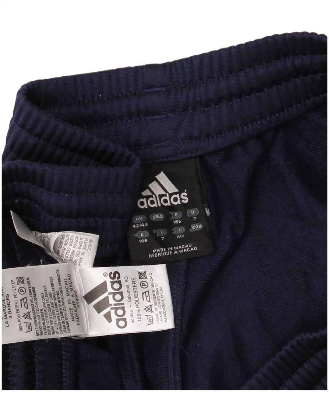 ADIDAS Træningsdragtsbukser til mænd UK 42/44 Large Navy Blue Polyester